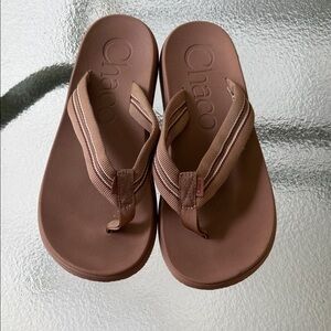 Chaco Tan Flip Flops